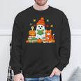 Halloween Ghost Cat Reading Book Women Girls Cute Sweatshirt Gifts for Old Men Halloween Ghost Cat Reading Book Women Girls Cute Sweatshirt Gifts for Old Men