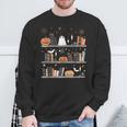 Halloween Library Ghost Books Teacher Spooky Trick Or Teach Sweatshirt Gifts for Old Men