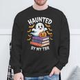 Haunted By My TBR Cute Ghost Reading Books Pumpkin Bookworms Sweatshirt Gifts for Old Men