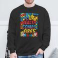 Your Health Comes First Pop Art Comic Book Halftone Retro Sweatshirt Gifts for Old Men
