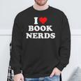 I Heart Book Nerds Book Readers Cute Sweatshirt Gifts for Old Men