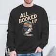 Hedgehog Book Lovers All Booked UP Retro Sweatshirt Gifts for Old Men