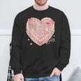 Hot Girls Read Books Cute Heart Graphic Sweatshirt Gifts for Old Men