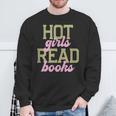 Hot Girls Read Books Retro Varsity Aesthetic Reading Sweatshirt Gifts for Old Men