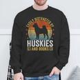 Huskies And Books Husky Mom Husky Dad Retro Vintage Reading Sweatshirt Gifts for Old Men