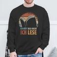 Ich HöR' Dich Nicht Ich Lese Reading Book Worm Sweatshirt Gifts for Old Men