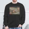 I'Ll Be In My Office Retro Cat Reading Book Nerd Read Reader Sweatshirt Gifts for Old Men
