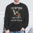 I'm Retired 2026 Cat Reading Book Retirement Sweatshirt Gifts for Old Men