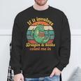 If It Involves Dragon And Books Count Me In Shirts Sarcastic Sweatshirt Gifts for Old Men