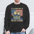 It's A Good Day To Read A Book Frog Vintage USA FLag Sweatshirt Gifts for Old Men It's A Good Day To Read A Book Frog Vintage USA FLag Sweatshirt Gifts for Old Men