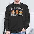 It's A Good Day To Read A Book Highland Cow Bookworm Sweatshirt Gifts for Old Men