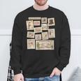Jane Austen Book Classic Literature Stamp Collage Sweatshirt Gifts for Old Men