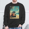 Japanese Cat Book Summer Beach Vacation Cruise Sweatshirt Gifts for Old Men