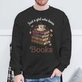 Just a Girl Who Loves Books Aesthetic Bookworm Library Art Sweatshirt Gifts for Old Men