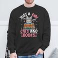 Just A Girl Who Loves Books And Cats Cat Reading Girls Sweatshirt Gifts for Old Men Just A Girl Who Loves Books And Cats Cat Reading Girls Sweatshirt Gifts for Old Men