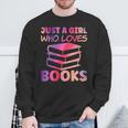 Just A Girl Who Loves Books Sweatshirt Gifts for Old Men