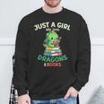 Just a Girl Who Loves Dragons & Books Book Lover Kids Nerd Sweatshirt Gifts for Old Men Just a Girl Who Loves Dragons & Books Book Lover Kids Nerd Sweatshirt Gifts for Old Men