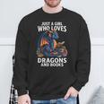 Just A Girl Who Loves Dragons And Books Sweatshirt Gifts for Old Men