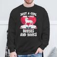 Just A Girl Who Loves Horses And Books Heart Reading Sweatshirt Gifts for Old Men