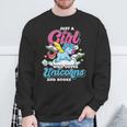 Just A Girl Who Loves Unicorns And Books Animal Reading Sweatshirt Gifts for Old Men
