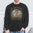 Just A Girl Who Loves Wolves And Books Fantasy Wolf Reader Sweatshirt Gifts for Old Men