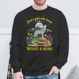 Just A Girl Who Loves Wolves And Books Howling Wolf Moon Sweatshirt Gifts for Old Men