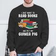 I Just Want To Read Books And Pet My Guinea Pig Reading Sweatshirt Gifts for Old Men