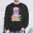 Kawaii Pastel Goth Cute Hot Chocolate Book Lover Anime Art Sweatshirt Gifts for Old Men