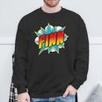 Kids Boys Finn Name Comic Book Superhero Sweatshirt Gifts for Old Men