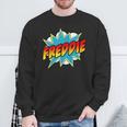 Kids Boys Freddie Name Comic Book Superhero Sweatshirt Gifts for Old Men