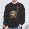 Kittens Cats Tea Books And Balloon Sweatshirt Gifts for Old Men Kittens Cats Tea Books And Balloon Sweatshirt Gifts for Old Men