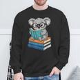 Koala Reading Book Glasses Bookworm Librarian Sweatshirt Gifts for Old Men