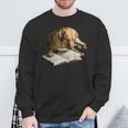 Labrador Retriever Dog Bookworm Reading Book Graphic Sweatshirt Gifts for Old Men