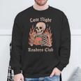 Late Night Readers Club Skeleton Book Lover Sweatshirt Gifts for Old Men Late Night Readers Club Skeleton Book Lover Sweatshirt Gifts for Old Men