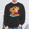 Leopard Gecko With Book Lizard Reptile Lover Sweatshirt Gifts for Old Men