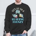 Let's Go On a Reading Frenzy Sharks With Books Teacher Sweatshirt Gifts for Old Men Let's Go On a Reading Frenzy Sharks With Books Teacher Sweatshirt Gifts for Old Men