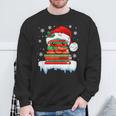 Librarian Book Santa Hat Reader Snow Pajamas Christmas Sweatshirt Gifts for Old Men