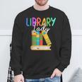 Librarian Library Lady Reading Bookworm Books Lover Sweatshirt Gifts for Old Men
