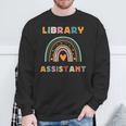 Library Assistant Funny Rainbow Reading Library Book Lover Sweatshirt Gifts for Old Men