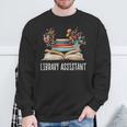 Library Assistant Messy Bun Library Book Reader Sweatshirt Gifts for Old Men