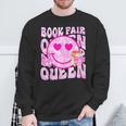 Library Book Fair Queen Vibe Groovy Tie Dye School Reading Sweatshirt Gifts for Old Men