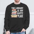 The Library Is My Happy Place Book Lover Tshirt Sweatshirt Gifts for Old Men