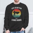 Life Is Better With Comic Books Vintage Comics Book Sweatshirt Gifts for Old Men