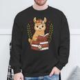 Llama Reading Book Graphic Llama With Book Floral Sweatshirt Gifts for Old Men Llama Reading Book Graphic Llama With Book Floral Sweatshirt Gifts for Old Men
