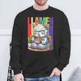 Llamen Cute Kawaii Llama Eating Ramen And Reading Books Sweatshirt Gifts for Old Men