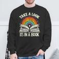 Take A Look A Book Vintage Reading Librarian Rainbow Sweatshirt Gifts for Old Men Take A Look A Book Vintage Reading Librarian Rainbow Sweatshirt Gifts for Old Men