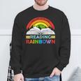 Take A Look It's In A Book Reading Retro Rainbow Vintage Sweatshirt Gifts for Old Men