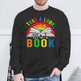 Take A Look It's In A Book Retro Groovy Reading Books Lovers Sweatshirt Gifts for Old Men