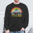 Take A Look It's A Book Retro Rainbow Sweatshirt Gifts for Old Men