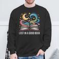 Lost In A Good Book Moon And Stars Fantasy BookTok Sweatshirt Gifts for Old Men